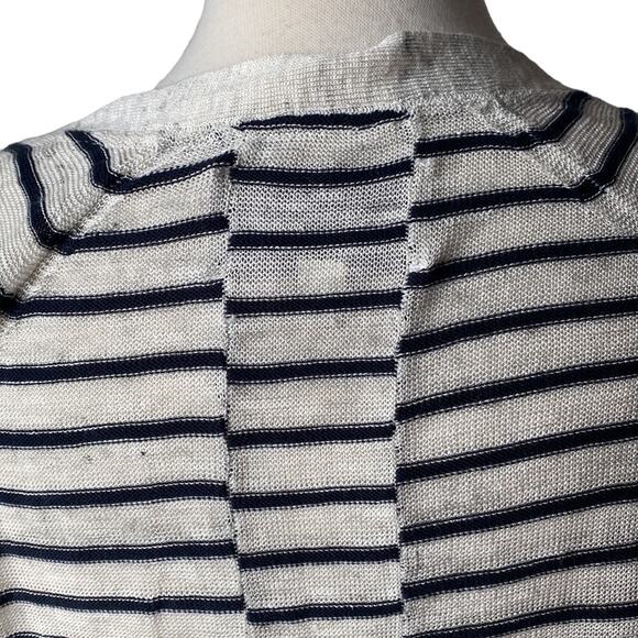 BROCHU WALKER V Neck Button Up Striped Cardigan Sweater Size Medium - Picture 5 of 11